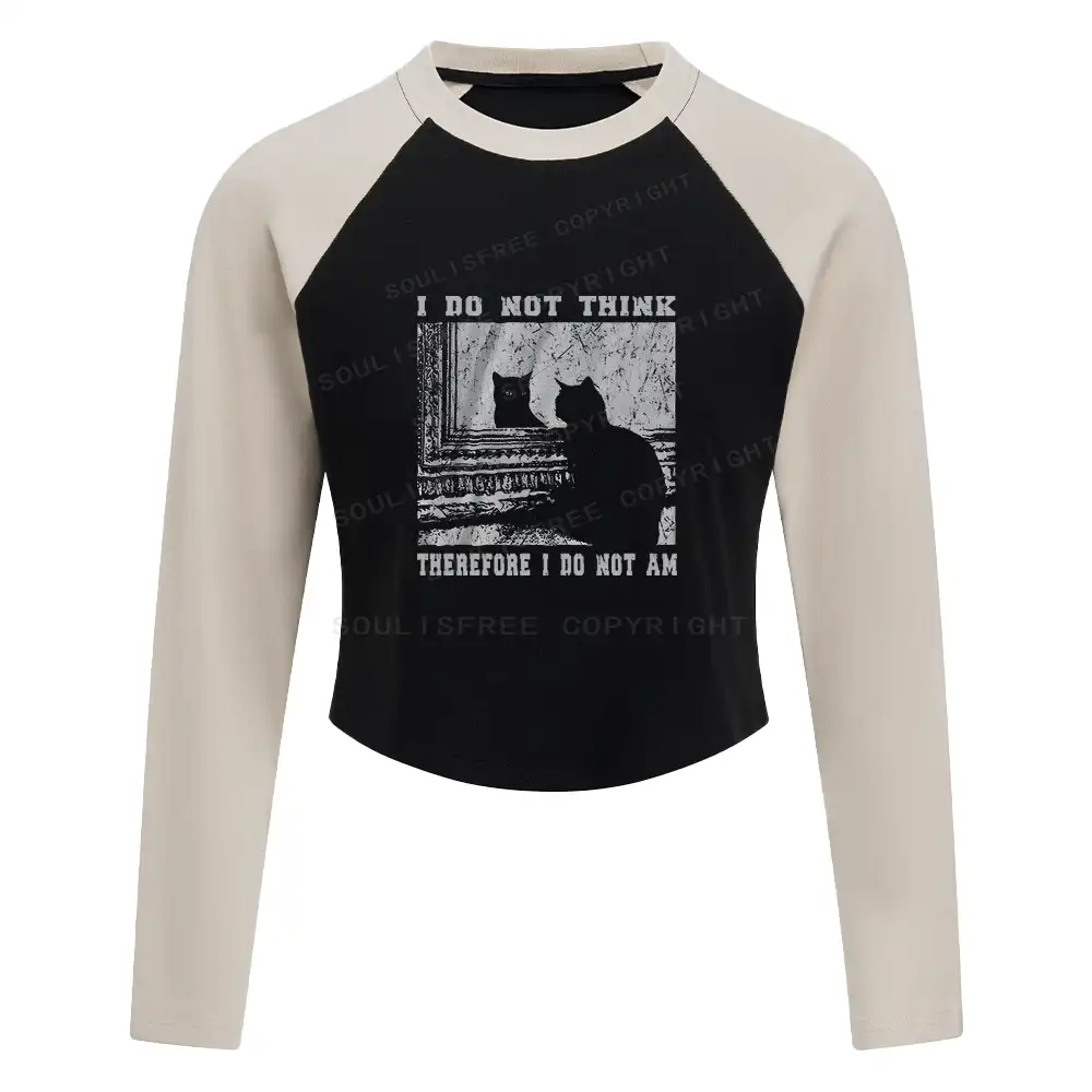 The Road Not Chosen Color Block Raglan Long Sleeve Crop Top