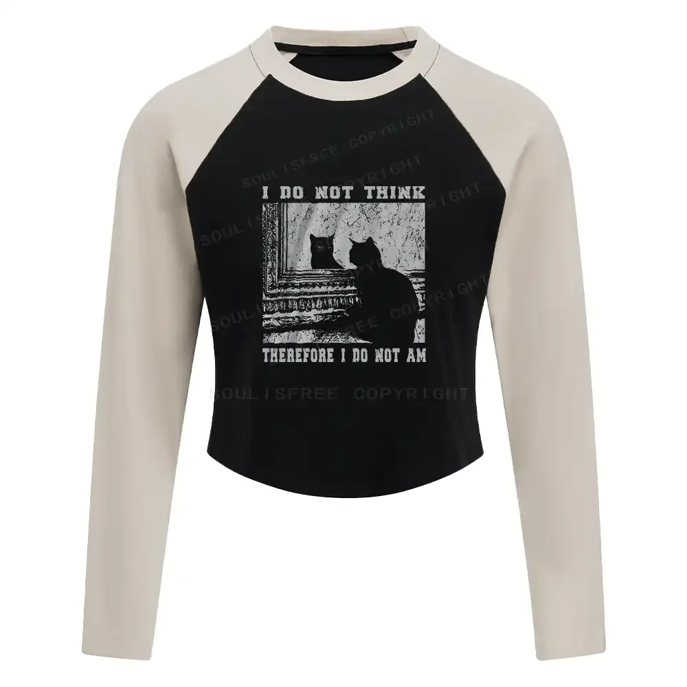 Designed The Road Not Chosen Color Block Raglan Long Sleeve Crop Top