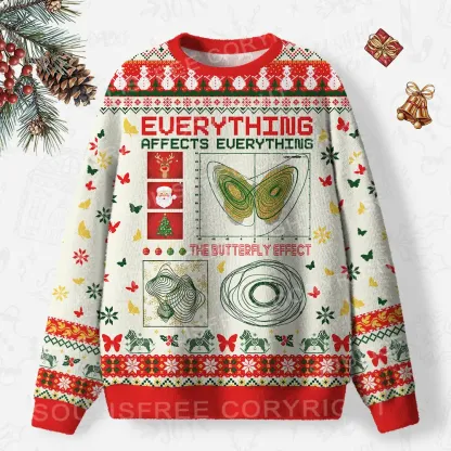butterfly Ugly Christmas Knit Sweatshirt