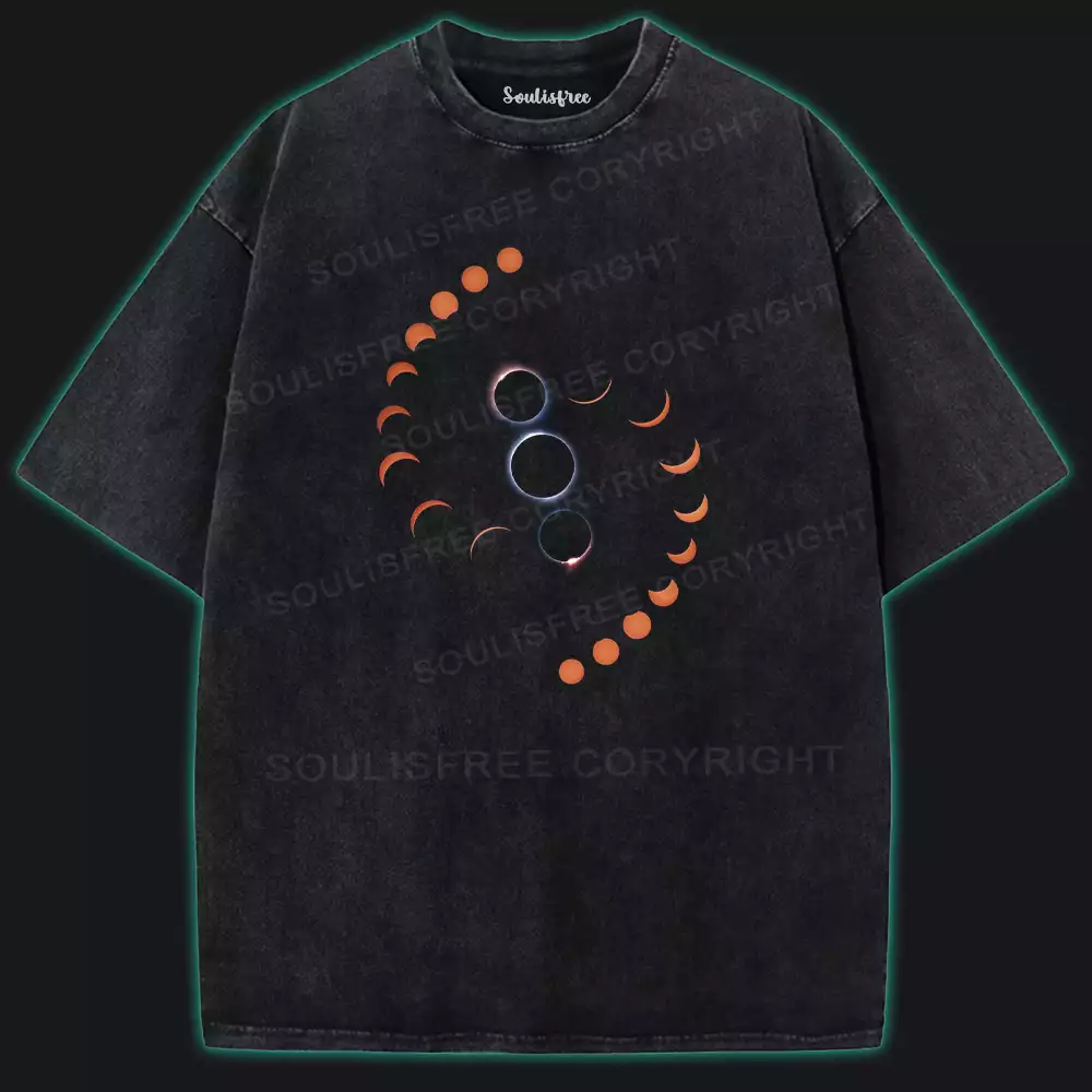 Solar Drama Unfolds Washed Space T-shirt