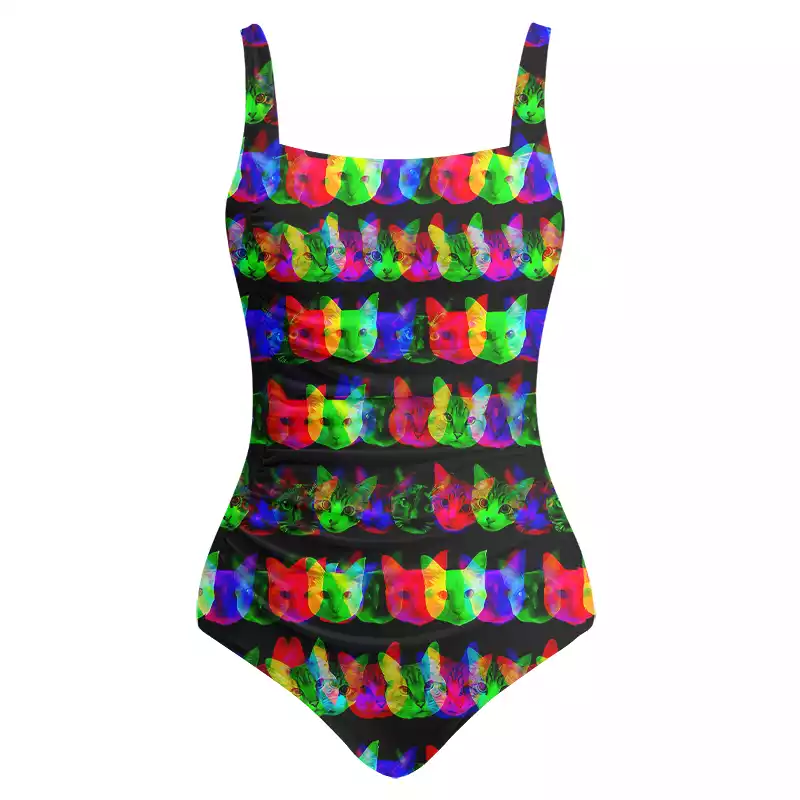 Soulisfree Rainbow Purr One‑Piece Swimsuit