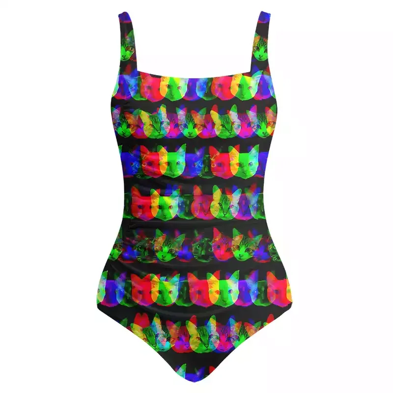 Soulisfree Rainbow Purr One‑Piece Swimsuit