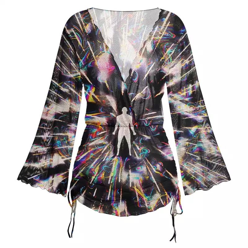 Soulisfree  Ethereal Trippy Energy Sheer Mesh Cover Up
