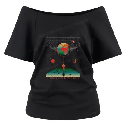 COSMOS IS MY NATIVE LAND Off Shoulder Top