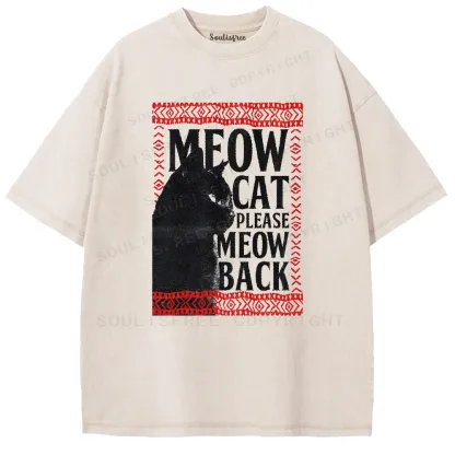 Meow Back Washed T-shirt