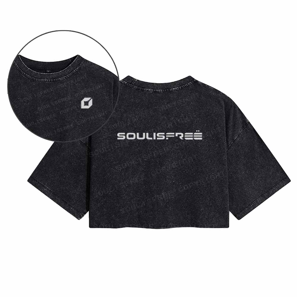 Soulisfree Soul Is Free Washed Crop Tee