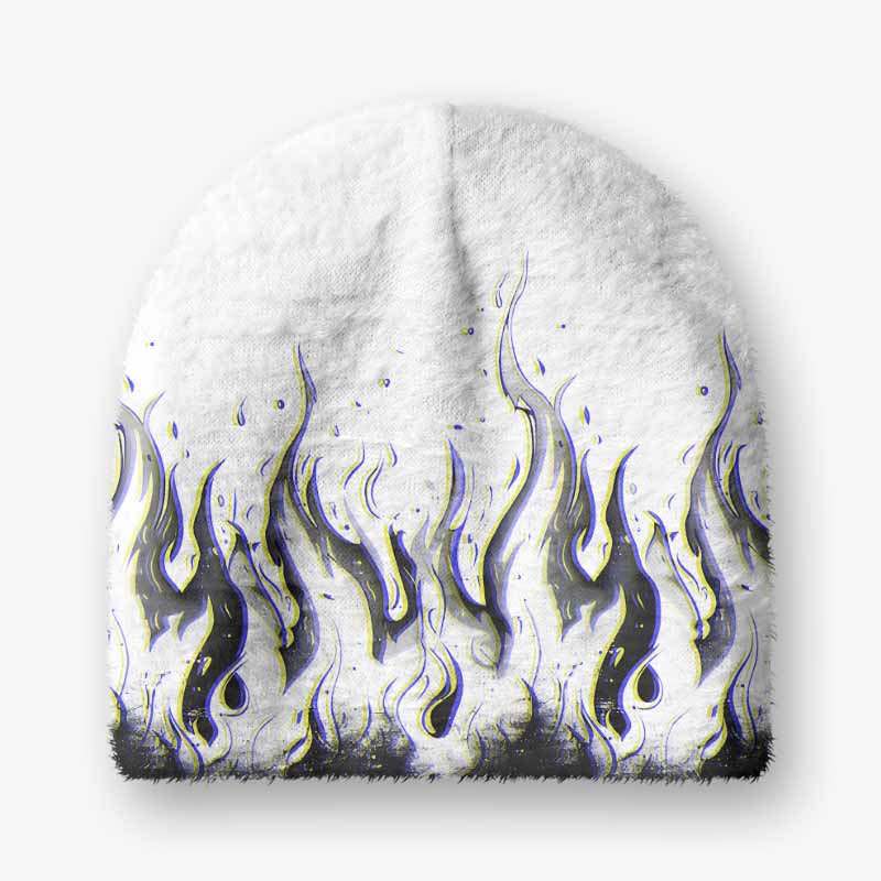 Soulisfree Glitch Flames Fuzzy Beanie