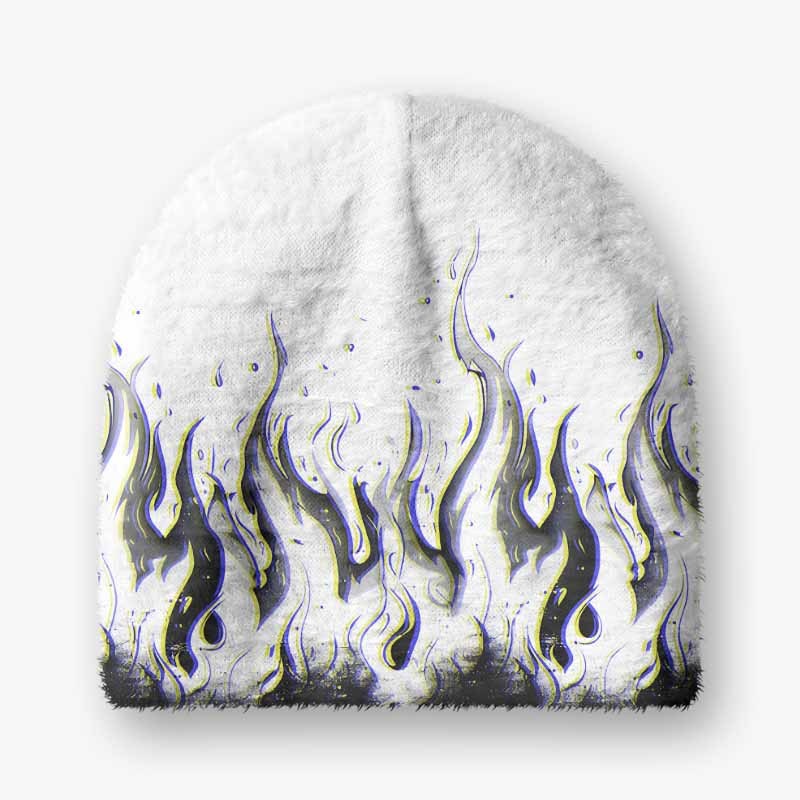 Soulisfree Glitch Flames Fuzzy Beanie