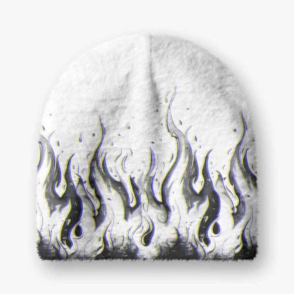 Soulisfree Glitch Flames Fuzzy Beanie