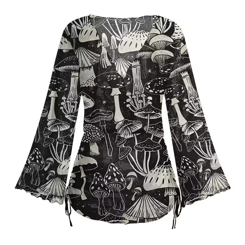 Soulisfree Mystic Mushroom Forest Sheer Mesh Cover Up