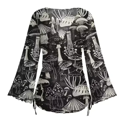 Soulisfree Mystic Mushroom Forest Sheer Mesh Cover Up