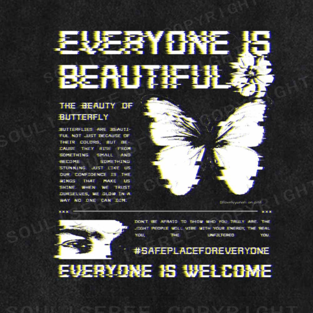 Soulisfree  EVERYONE IS BEAUTIFUL  Washed Tee