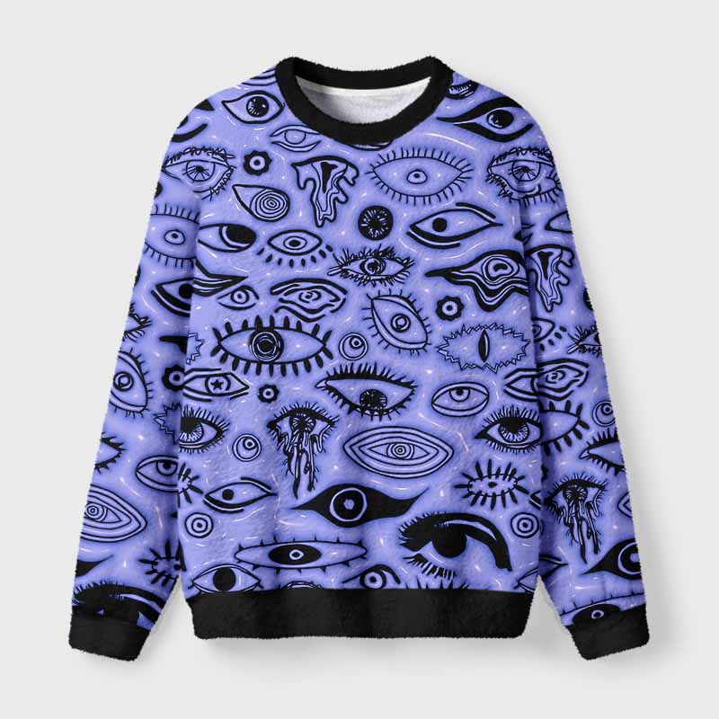 Soulisfree VISION BEYOND REALITY Fuzzy Crewneck Sweater