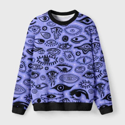Soulisfree VISION BEYOND REALITY Fuzzy Crewneck Sweater