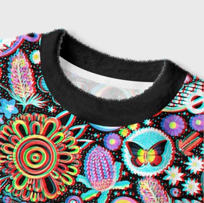 Soulisfree Glitch Cosmic Dream Women's Fuzzy Crewneck Sweater
