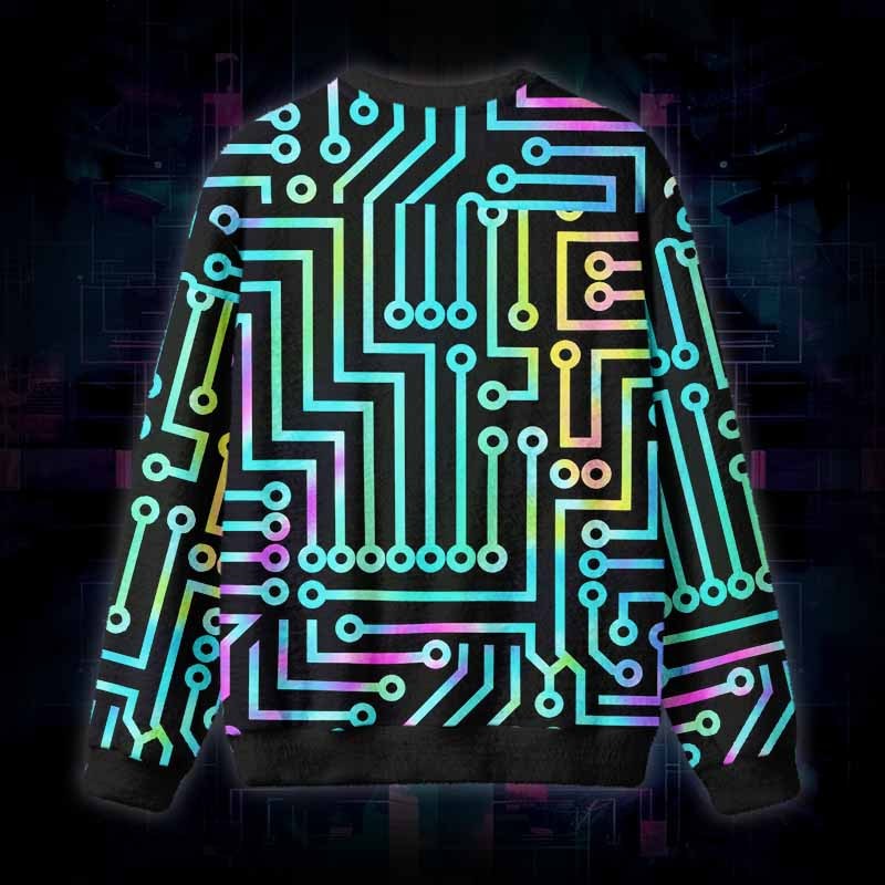 Soulisfree Signal Path Fuzzy Crewneck Sweater