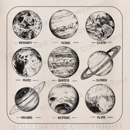9 Planets, 1 Solar Family Washed Space T-shirt