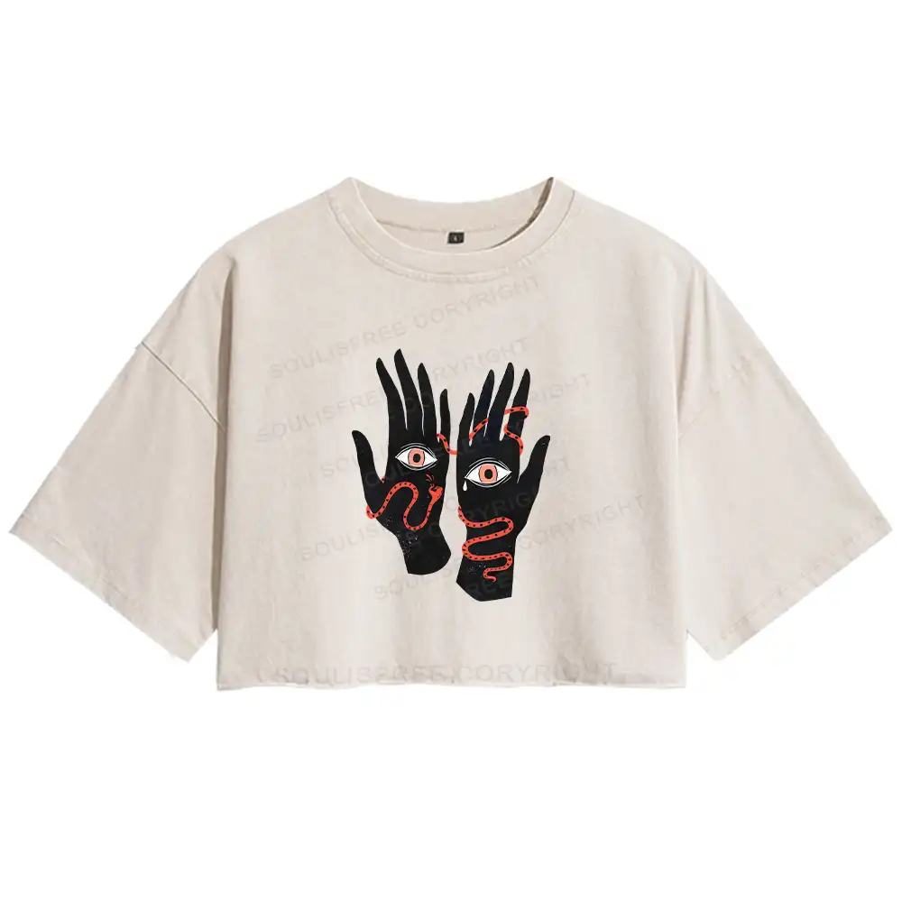 The Eyes Will Not Deceive You Washed Crop T-shirt