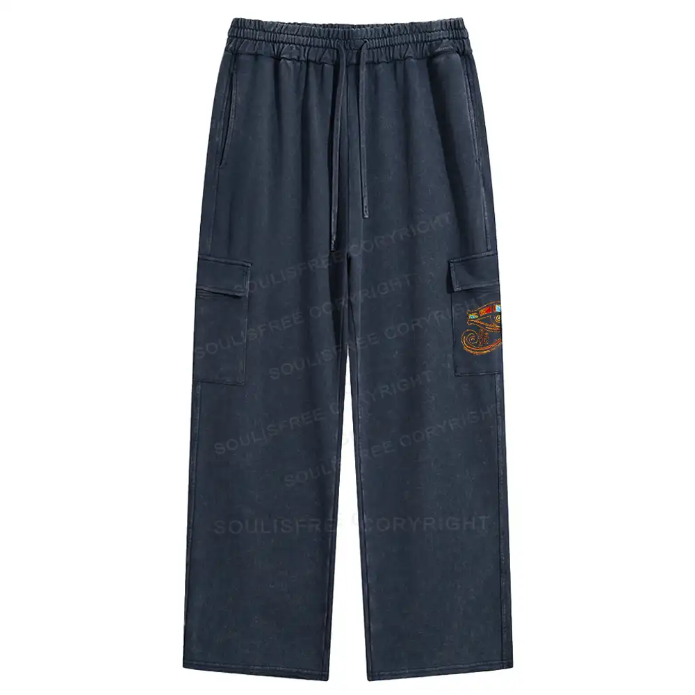 Eye Of Horus Washed Cargo pants