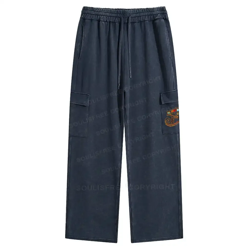 Eye Of Horus Washed Cargo pants