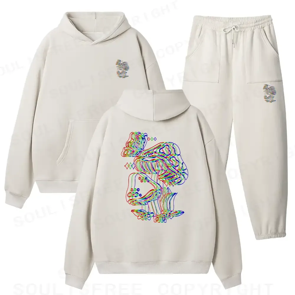 Psychedelic Mushroom Fleece Hoodie Set