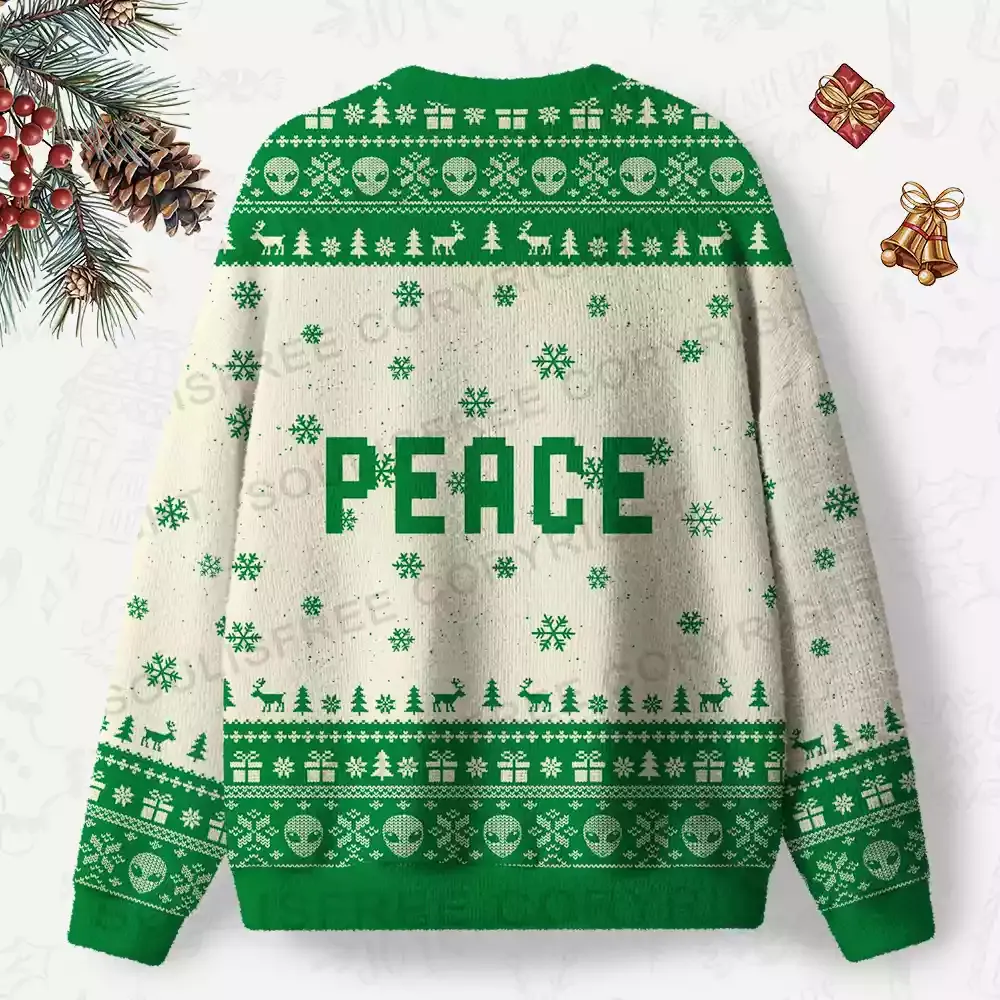 I COME IN PEACE 2 Ugly Christmas Knit Sweatshirt