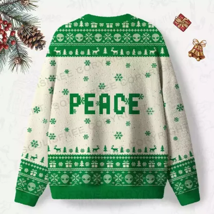I COME IN PEACE 2 Ugly Christmas Knit Sweatshirt