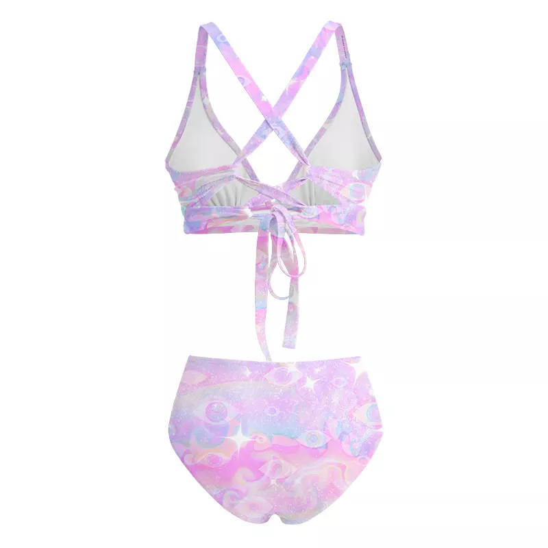 Soulisfree Aura Gradient Third Eye Glitch Cross Bikini