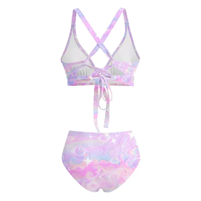 Soulisfree Aura Gradient Third Eye Glitch Cross Bikini