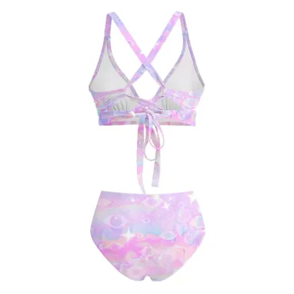 Soulisfree Aura Gradient Third Eye Glitch Cross Bikini