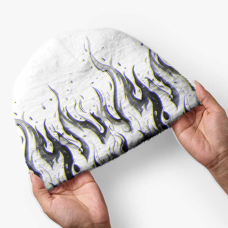 Soulisfree Glitch Flames Fuzzy Beanie