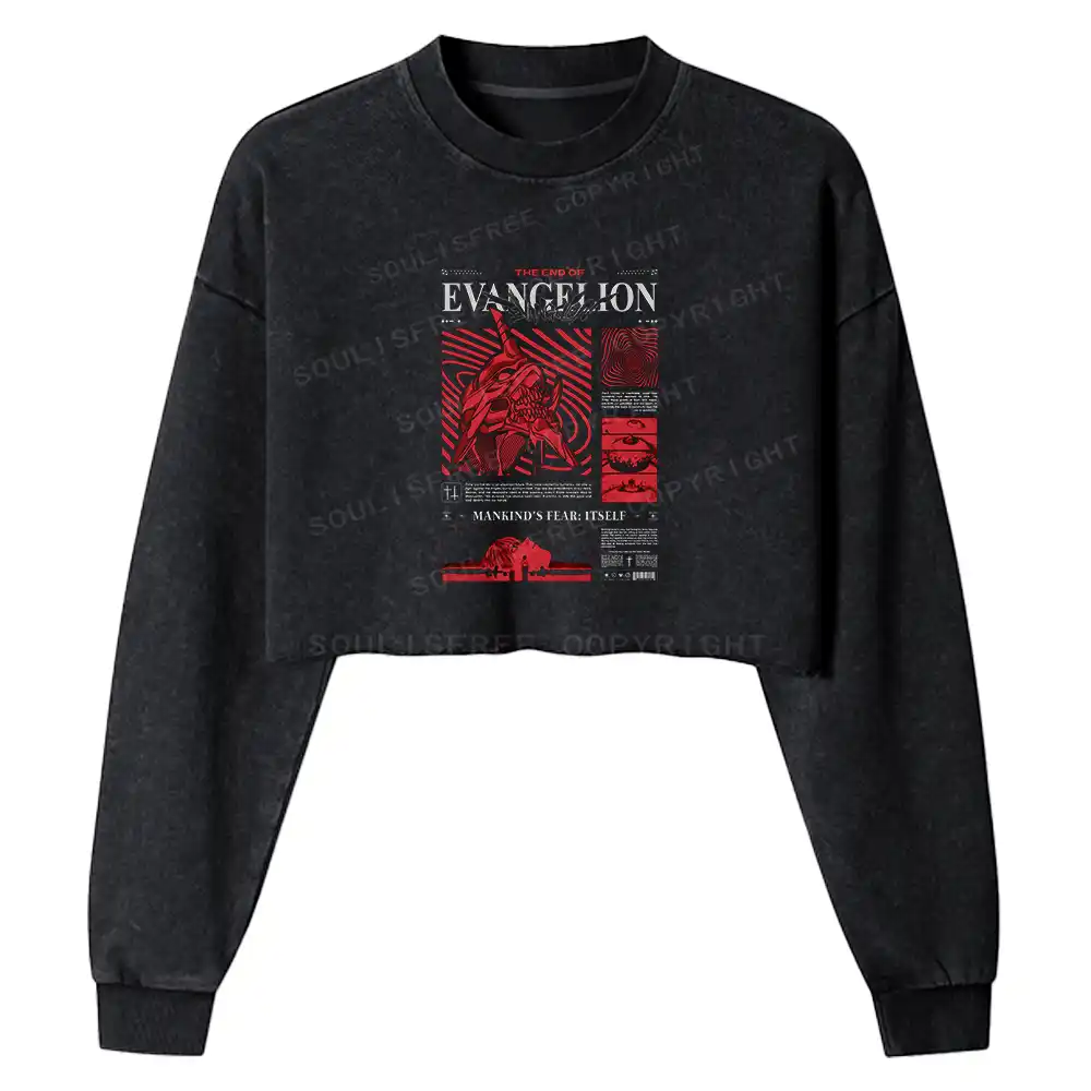 Human Fear: The Ego Washed Cropped Sweatshirt