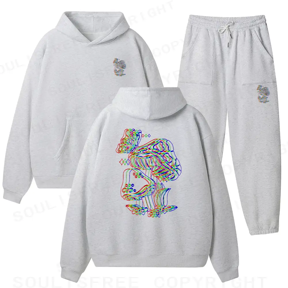 Psychedelic Mushroom Fleece Hoodie Set