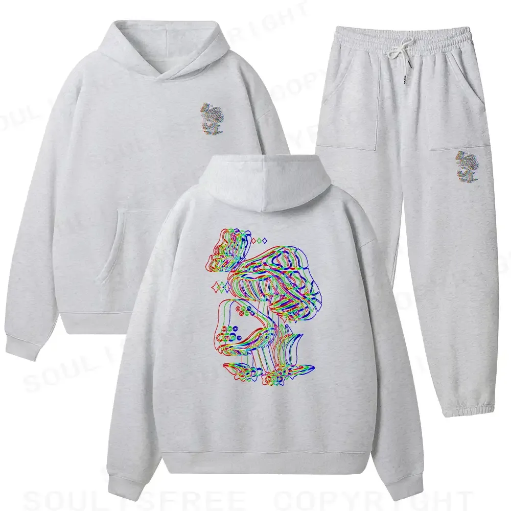Psychedelic Mushroom Fleece Hoodie Set