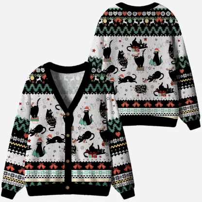 Merry Mischief Cats Ugly Cardigan Sweaters