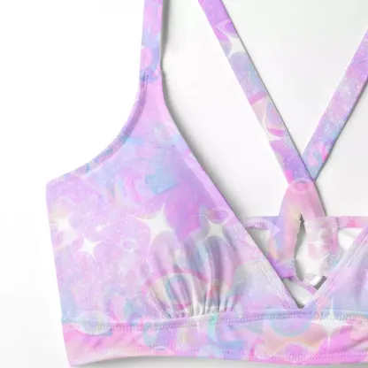 Soulisfree Aura Gradient Third Eye Glitch Cross Bikini