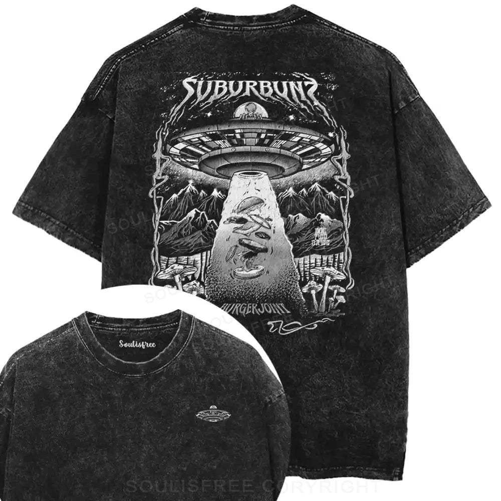 Psychedelic Alien World Washed Ufo T-shirt