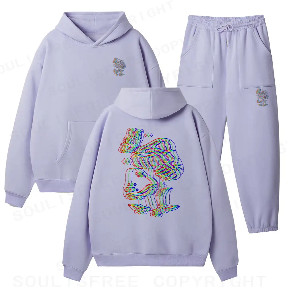 Psychedelic Mushroom Fleece Hoodie Set