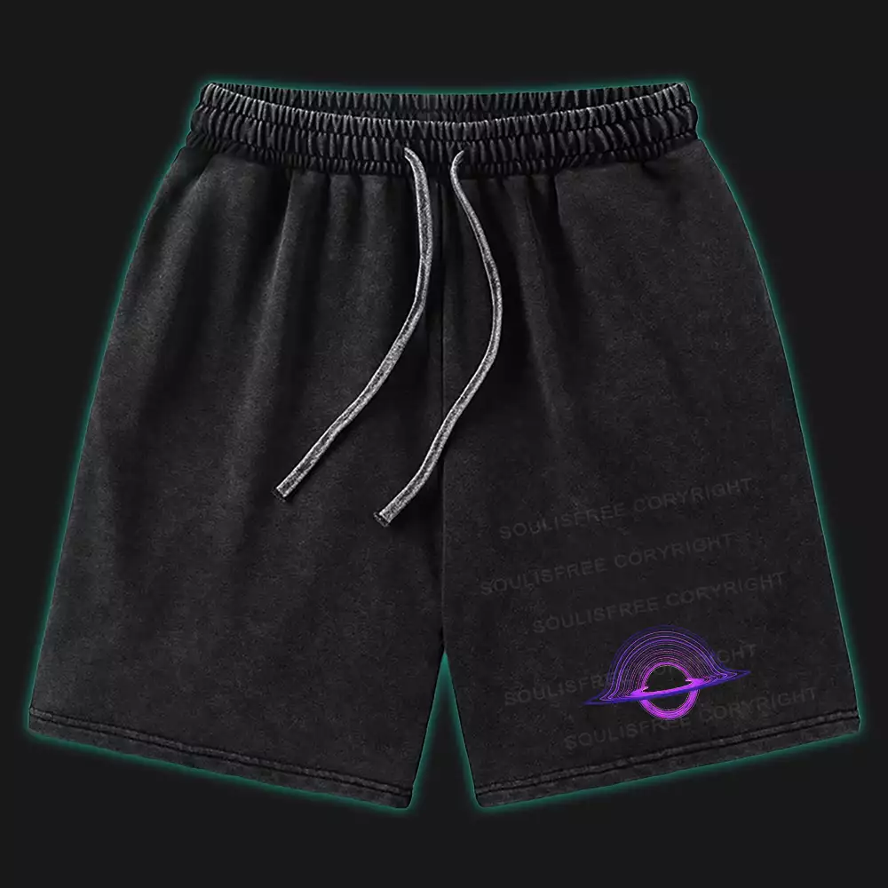 Purple Black Hole Washed Shorts