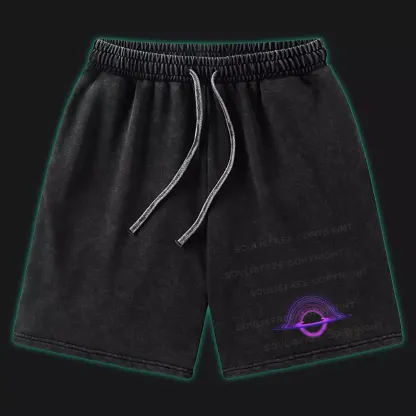 Purple Black Hole Washed Shorts