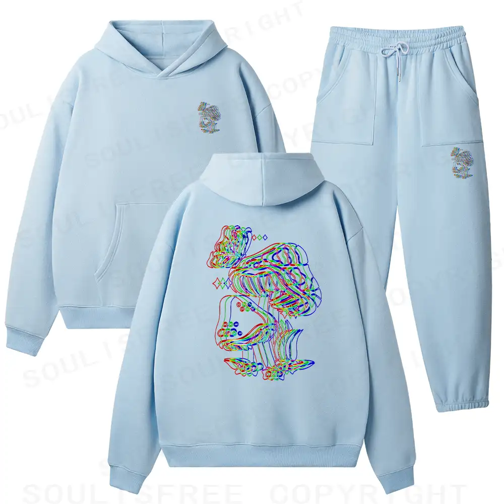 Psychedelic Mushroom Fleece Hoodie Set