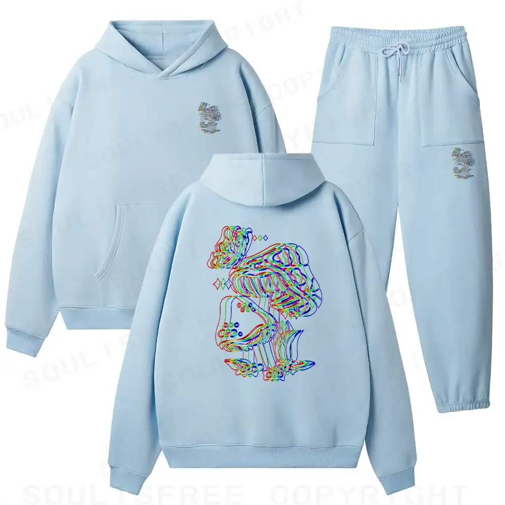 Psychedelic Mushroom Fleece Hoodie Set