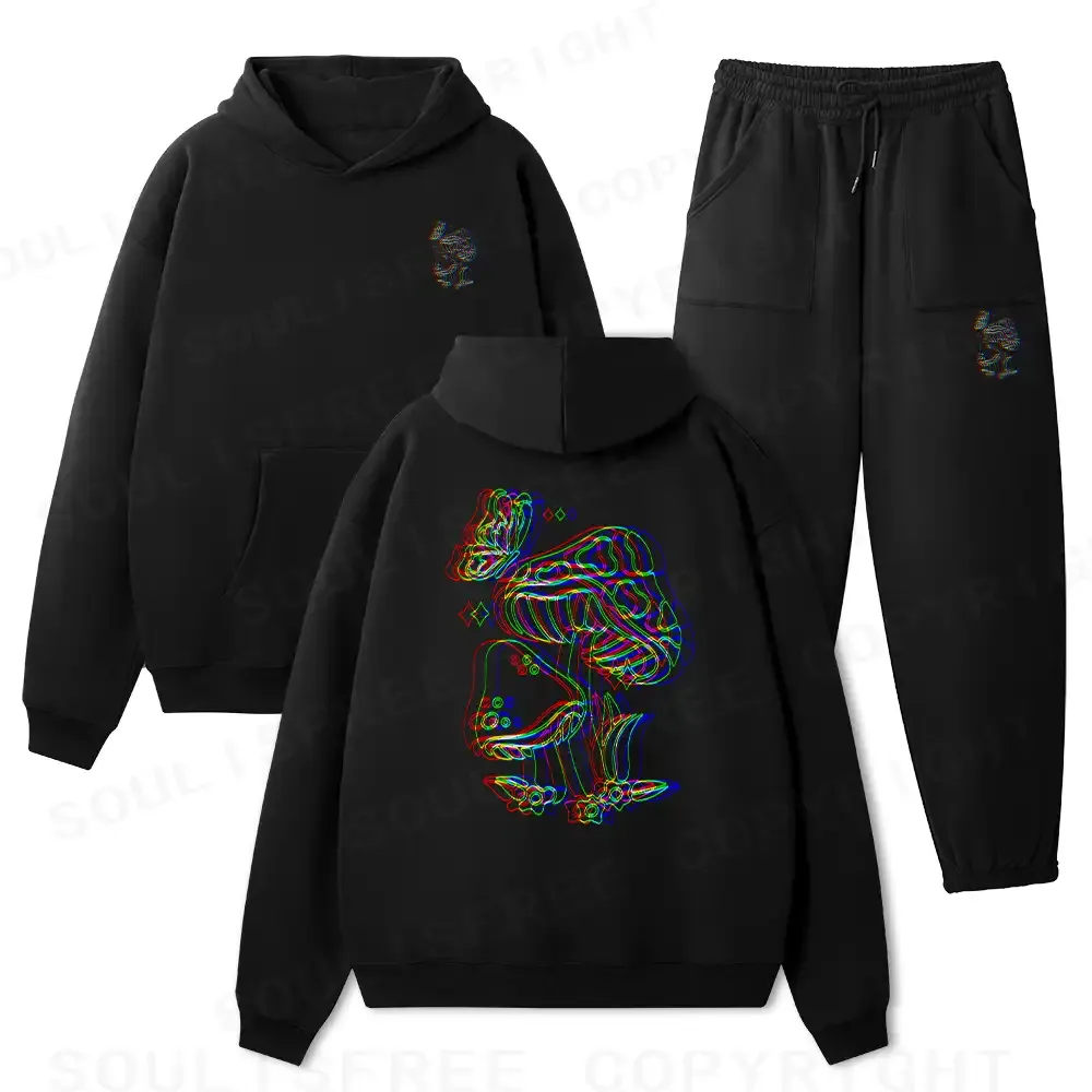 Psychedelic Mushroom Fleece Hoodie Set