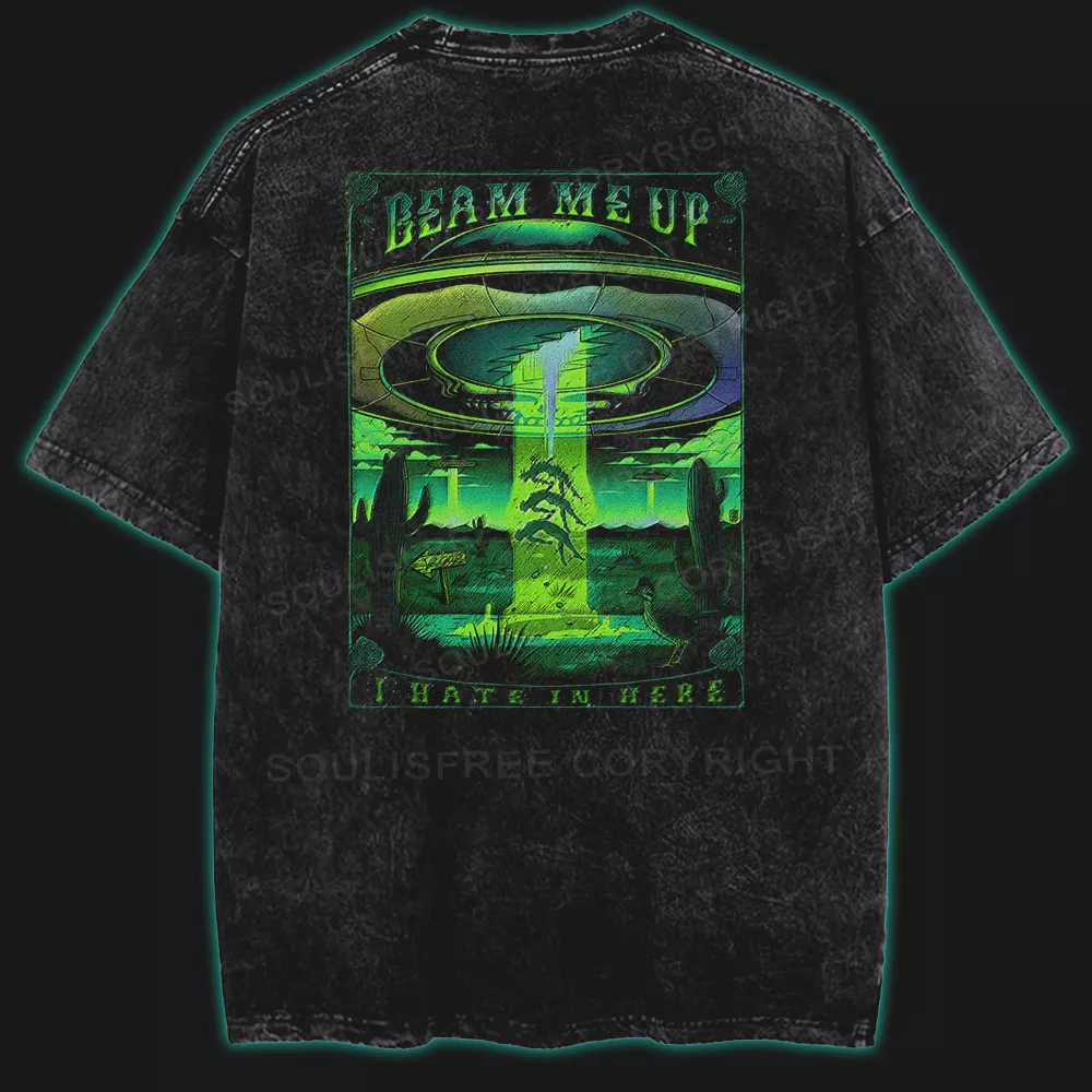 Beam Me Up  Washed Space T-shirt