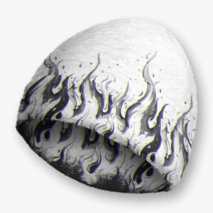 Soulisfree Glitch Flames Fuzzy Beanie