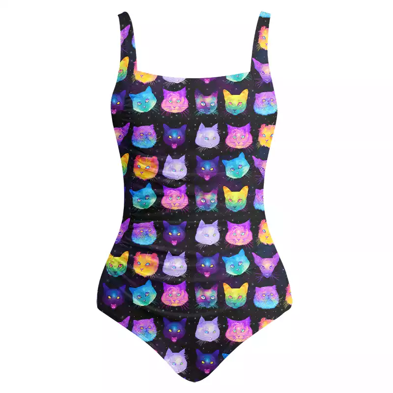 Soulisfree Cosmic Cats One‑Piece Swimsuit