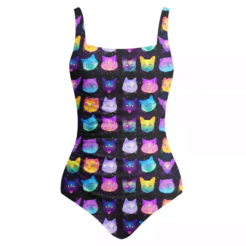 Soulisfree Cosmic Cats One‑Piece Swimsuit