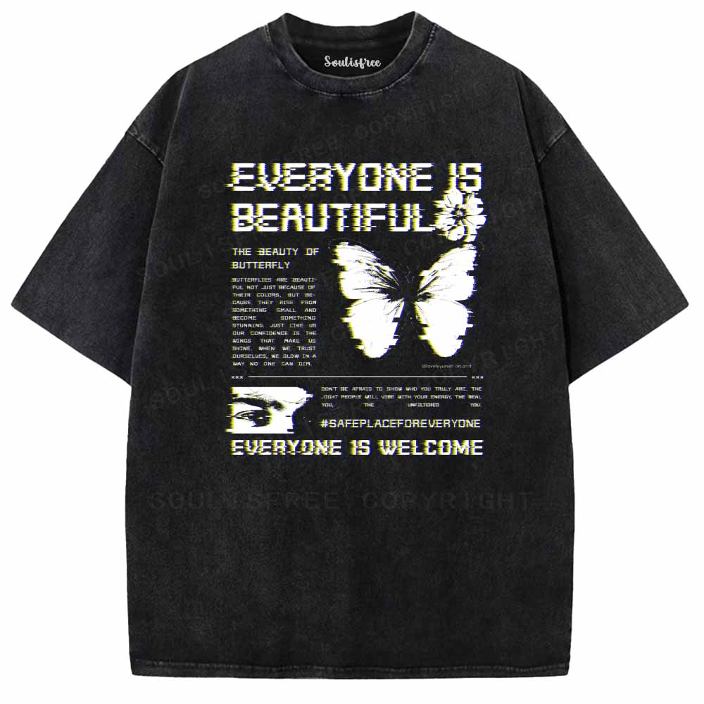 Soulisfree  EVERYONE IS BEAUTIFUL  Washed Tee