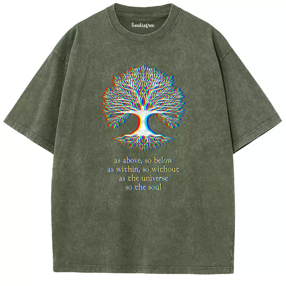 Soulisfree  As Above, So Below ,As Within Washed Tee