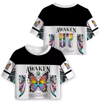 Soulisfree Let Your Soul Awaken Cropped Mesh Jersey